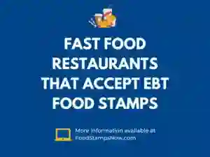 EBT Accepted in 11 Fast Food Restaurants 