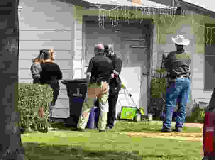 Authorities investigate near the home of missing 6-year-old Noel Rodriguez-Alvarez on Monday, March 27, 2023, in Everman, Texas. (Fort Worth Star Telegram)