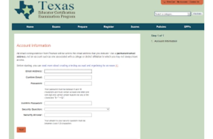 How to Register for the texes exam